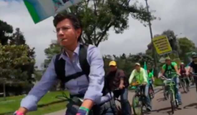 Claudia López, candidata a la Alcaldía de Bogotá, en el marco de su campaña