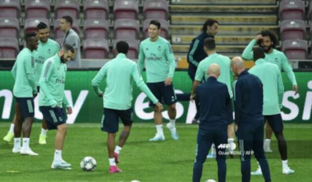 James Rodríguez en entrenamiento del Real Madrid James Rodríguez en entrenamiento del Real Madrid