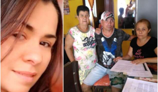 Mariana Díaz Ricaurte, colombiana fallecida en Chile. A la derecha Jhon Borja Ricaurte y demás integrantes de la familia, residentes en Tuluá