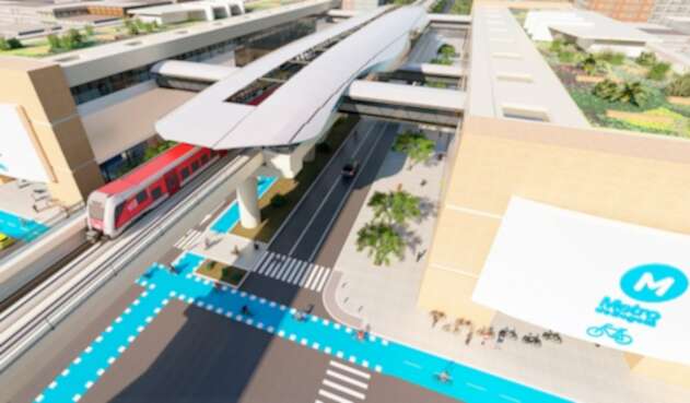 Un render del Metro de Bogotá