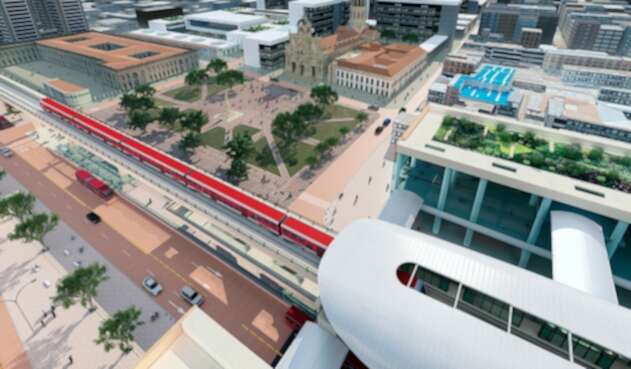 Un render del Metro de Bogotá