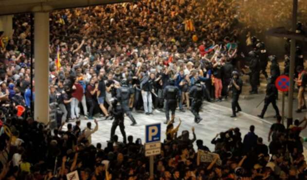 Protestas en el aeropuerto de Barcelona, 14 de octubre de 2019