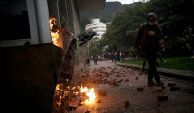 Las protestas estudiantiles en inmediaciones del Icetex, el 27 de septiembre de 2019