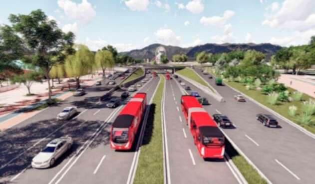 Render de Transmilenio por la Avenida 68 Render de Transmilenio por la Avenida 68