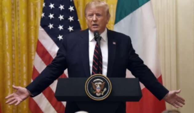 Presidente Trump en rueda de prensa con su homologo de Italia