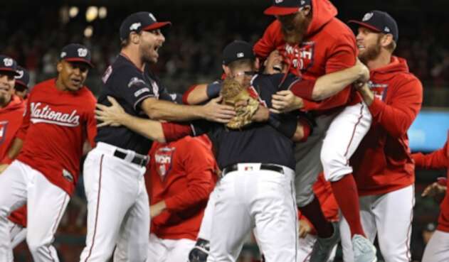 Washington Nationals luego de coronarse campeones de la Liga Nacional y clasificar a la Serie Mundial de Béisbol