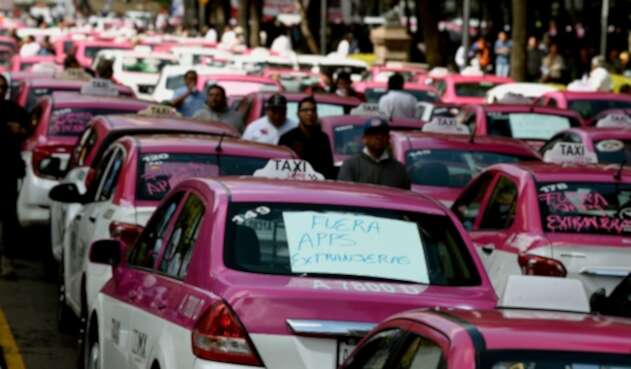Protesta taxistas en México Protesta taxistas en México