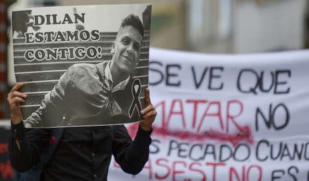 Homenaje al joven Dilan Cruz, muerto en Bogotá