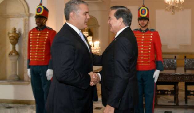El presidente colombiano Iván Duque y su homólogo de Panamá, Laurentino Cortizo