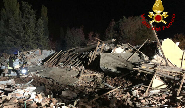 Derrumbe de edificio en Italia