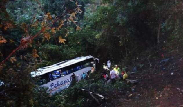 Bus accidentado en la vía Cúcuta-Pamplona