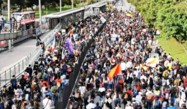 Marchas en Bogotá hacia la 100