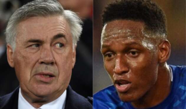 Carlo Ancelotti y Yerry Mina Carlo Ancelotti y Yerry Mina