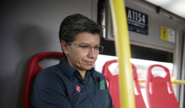 Claudia López en Transmilenio Claudia López en Transmilenio