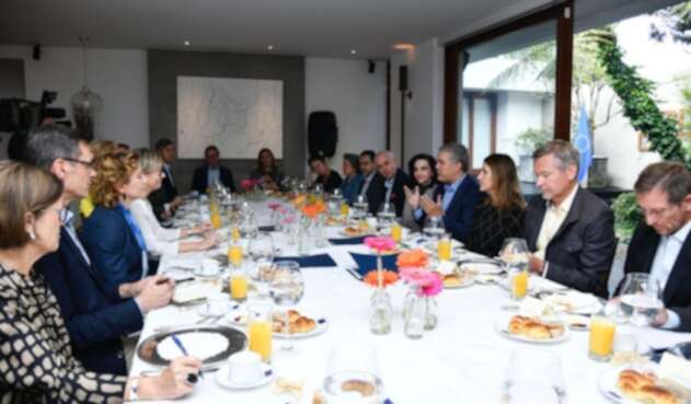 Desayuno de trabajo entre el presidente Duque y miembros diplomáticos de países que hacen parte de la Unión Europea.