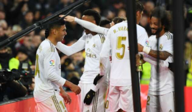 Real Madrid celebra gol ante Sevilla Real Madrid celebra gol ante Sevilla