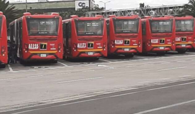 Buses de Transmilenio a gas