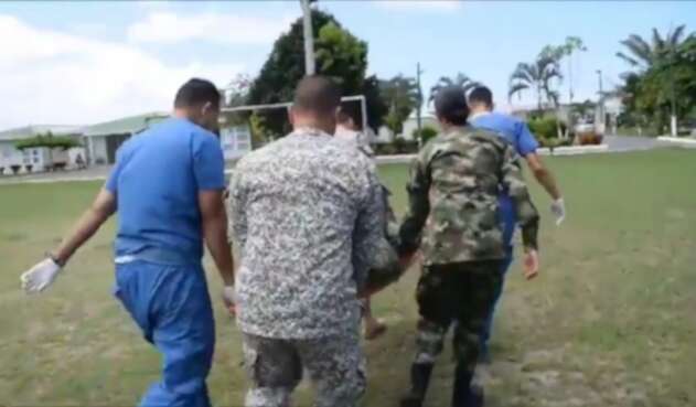 El Suboficial fue evacuado en un helicoptero del ejército