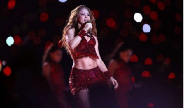 Shakira, durante su presentación en el súper bowl.