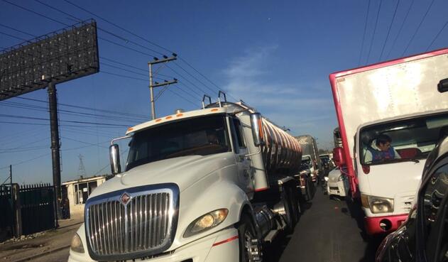 Protesta de camioneros en Bogotá