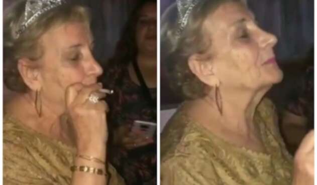 Abuela celebra sus ochenta años fumando marihuana