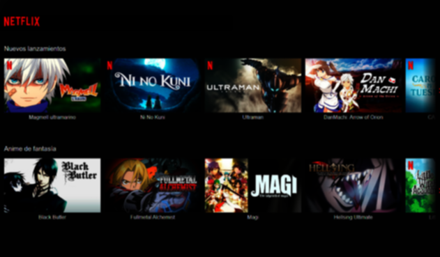 Oferta de anime en Netflix