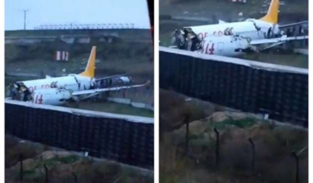 Avión partido en Estambul