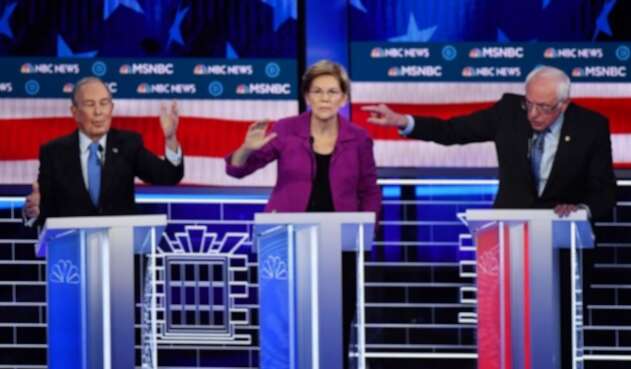 Michael Bloomberg, Elizabeth Warren y Bernie Sanders