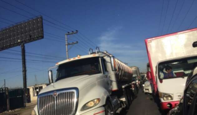 Protesta de transportadores en Bogotá