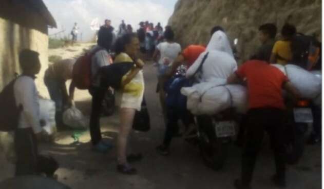 Personas desplazadas desde el municipio de Ábrego en Norte de Santander