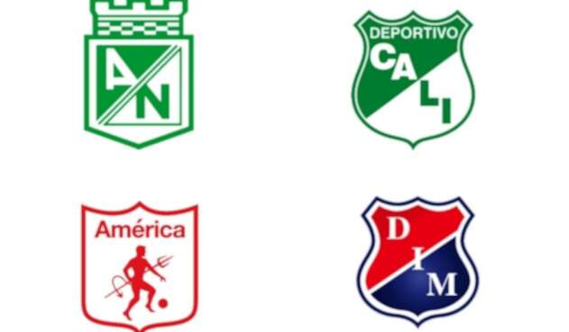Escudos de Nacional, Cali, América y Medellín Escudos de Nacional, Cali, América y Medellín