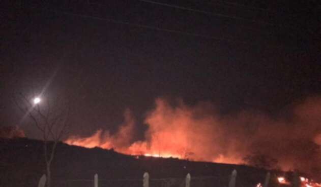 Incendio forestal ocurrido en el municipio de Juan de Acosta.