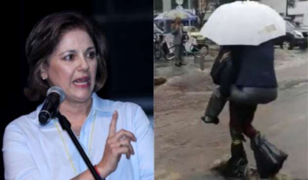 María del Rosario Guerra cruza un charco montada a tuta María del Rosario Guerra cruza un charco montada a tuta