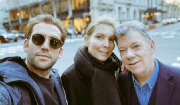 Martín Santos junto a Tutina y Juan Manuel Santos