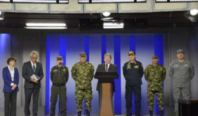 Gobierno y Fuerzas Militares en rueda de prensa por operativos en la Serranía de la Macarena