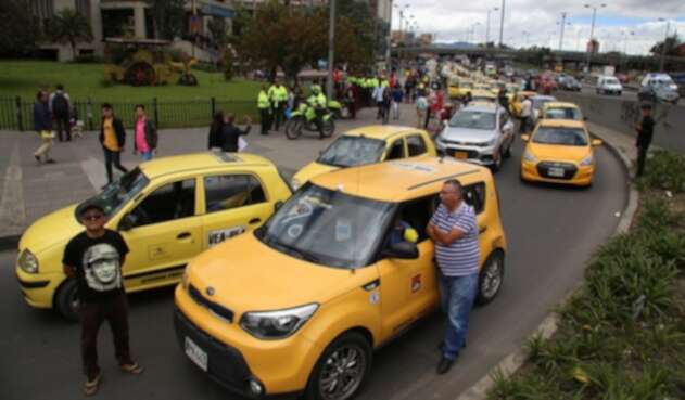 Taxistas en Bogotá