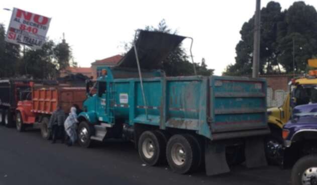 Protesta de camioneros en Bogotá