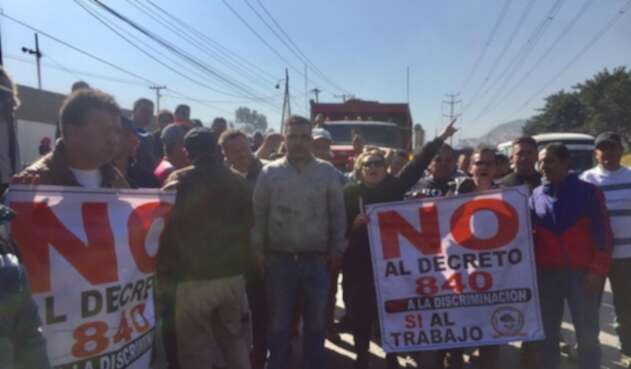 Protestas de conductores en el sur de Bogotá