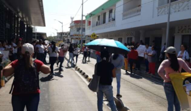 Plantón madres comunitarias Atlántico