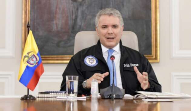 Presidente Iván Duque, entregando balance sobre la emergencia por el coronavirus.