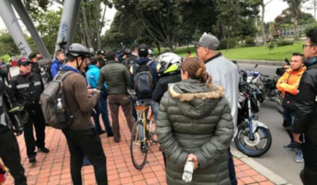Protesta de motociclistas en Bogotá