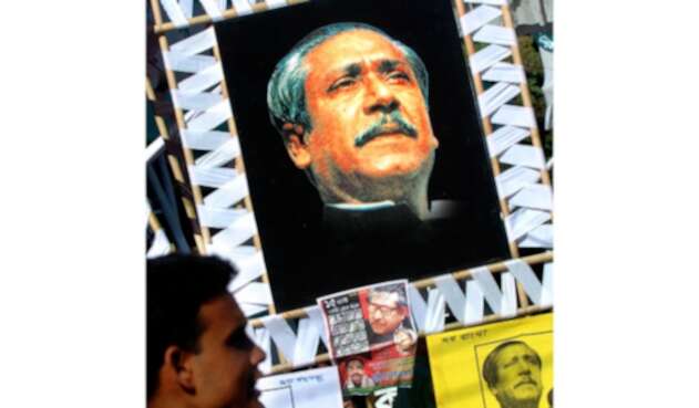Mujibur Rahman, quien fuera presidente de Bangladesh y fue asesinado en un golpe de Estado en 1975.