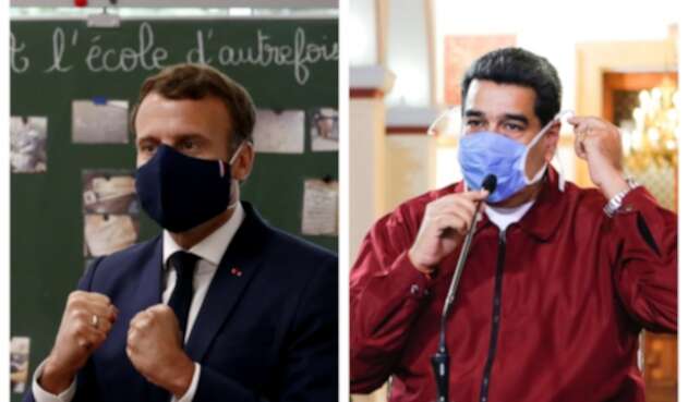 Emmanuel Macron y Nicolás Maduro