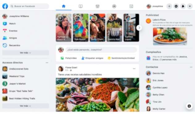 Nuevo diseño de Facebook