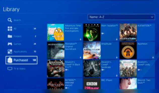 Librería de juegos en la PlayStation Network