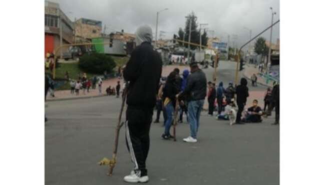 Protesta de habitantes en el sector de Usme, sur de Bogotá
