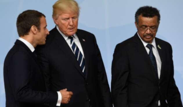 Donald Trump y Tedros Adhanom Ghebreyesus, de la OMS