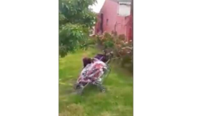 Agresión a una bebé en coche