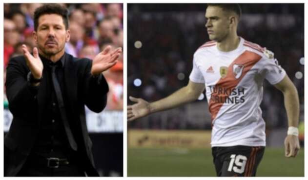 Diego Simeone y Rafael Santos Borré