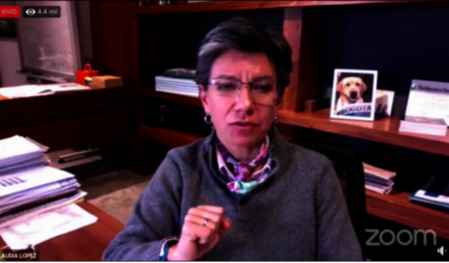 Claudia López en foro virtual